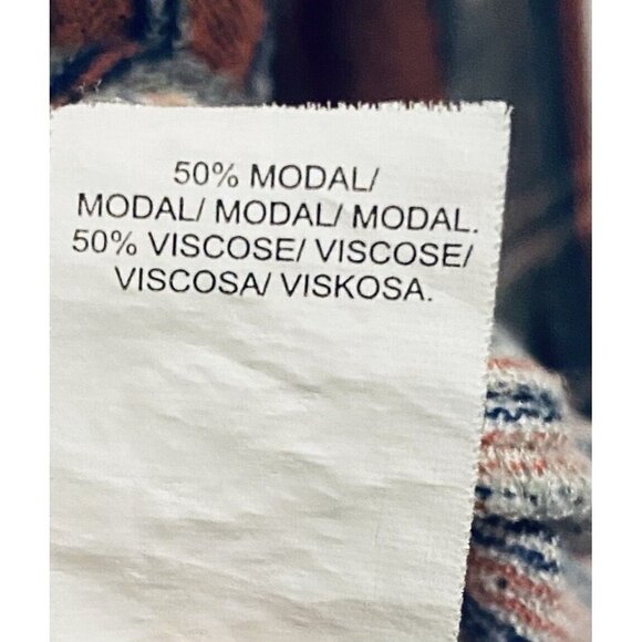 Lucky Brand Top Womens Medium Red Gray Plaid Button Up Long Sleeve Boho Comfy - Picture 9 of 11